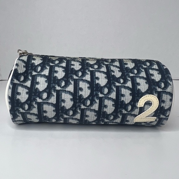 Dior Handbags - Christian Dior Vintage Blue Trotter Monogram Toiletry Pouch/Makeup Bag| PRELOVED
